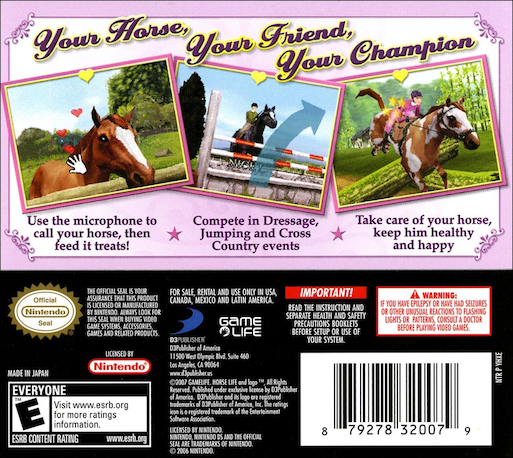 Horse Life — Box back