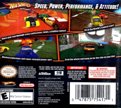 Hot Wheels : Beat That ! — Box back