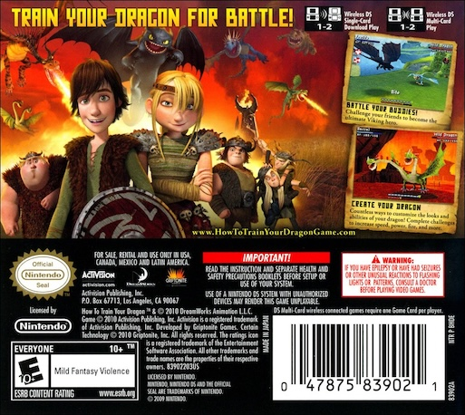 How To Train Your Dragon — Box back