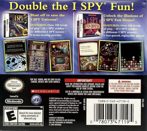 I Spy Game Pack — Box back