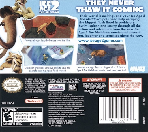 Ice Age 2 : The Meltdown — Box back