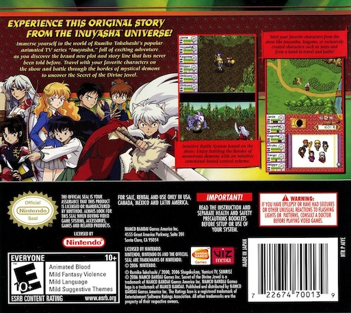 InuYasha : Secret of the Divine Jewel — Box back