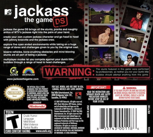 Jackass - The Game Ds — Box back