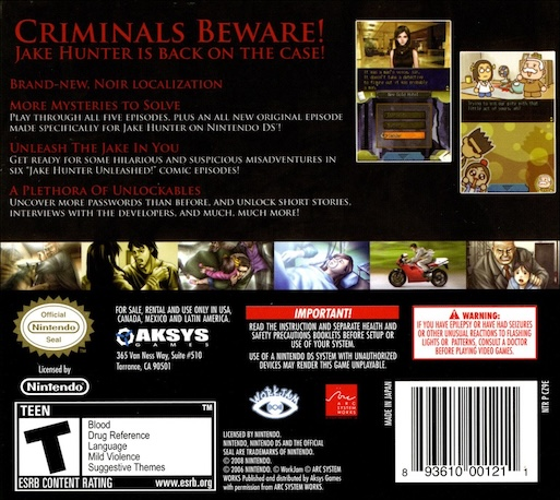 Jake Hunter Detective Story - Memories of the Past — Box back