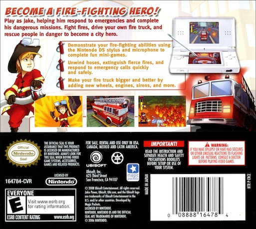 Jake Power: Fireman — Box back