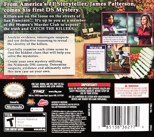 James Patterson Women's Murder Club: Games of Passion — Box back