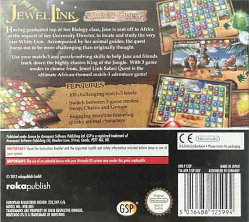 Jewel Link - Safari Quest — Box back