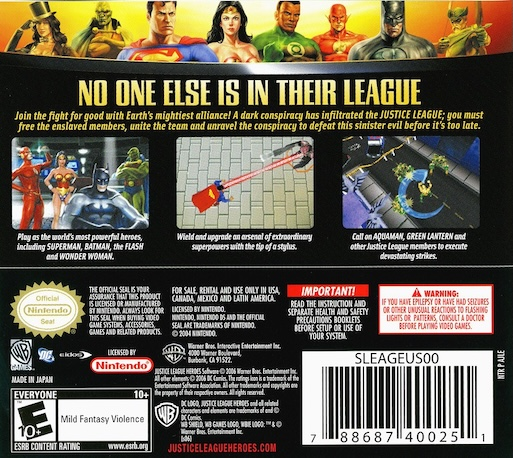 Justice League Heroes — Box back