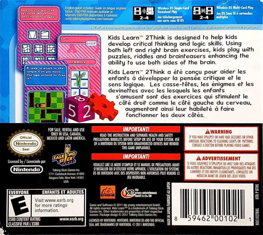Kids Learn - 2Think - A  Edition — Box back