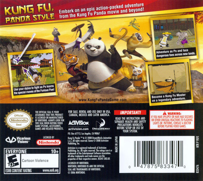 Kung Fu Panda — Box back