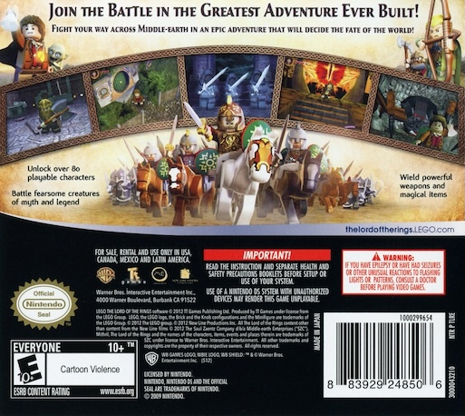 LEGO The Lord of the Rings — Box back