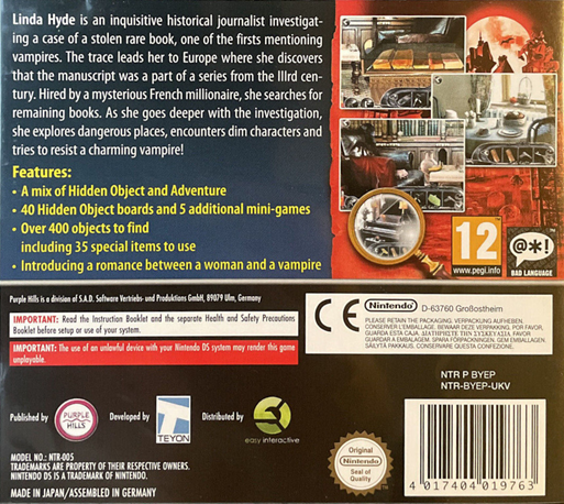 Linda Hyde : Vampire Mansion — Box back