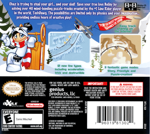 Line Rider 2 : Unbound — Box back