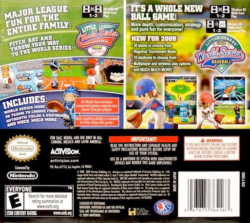 Little League World Series Baseball : Double Play — Box back