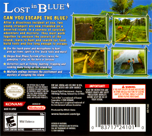 Lost in Blue — Box back