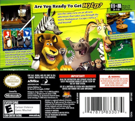 Madagascar - Escape 2 Africa — Box back