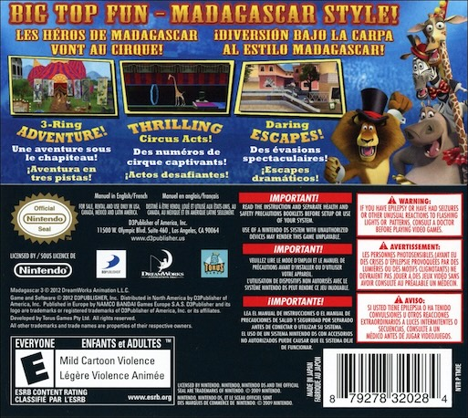 Madagascar 3 : Europe's Most Wanted — Box back