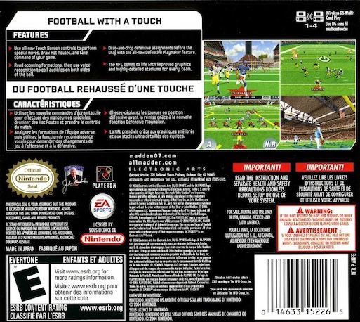 Madden NFL 07 — Box back