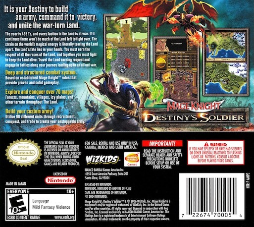 Mage Knight - Destiny's Soldier — Box back
