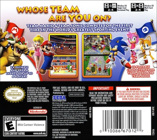 Mario & Sonic at the Olympic Games — Box back