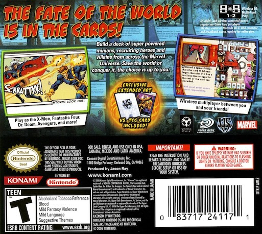 Marvel Trading Card Game — Box back