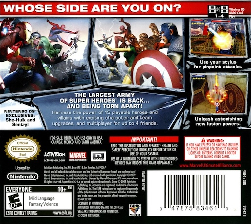 Marvel Ultimate Alliance 2 — Box back