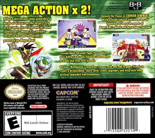 Mega Man Star Force 2 - Zerker x Ninja — Box back