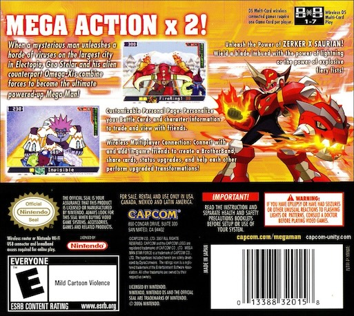 Mega Man Star Force 2 - Zerker x Saurian — Box back