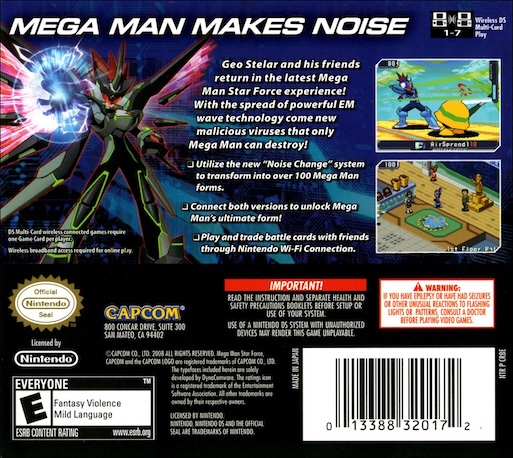 Mega Man Star Force 3 - Black Ace — Box back