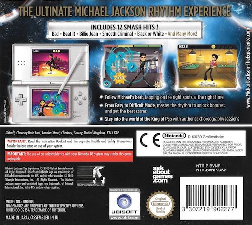 Michael Jackson : The Experience — Box back
