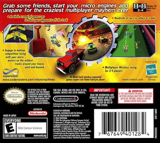 Micro Machines V4 — Box back