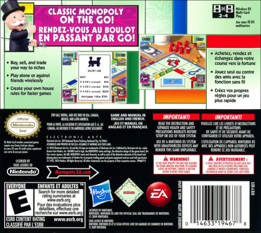 Monopoly — Box back