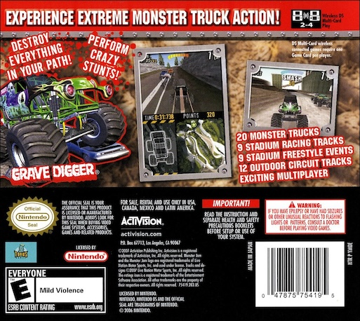 Monster Jam — Box back