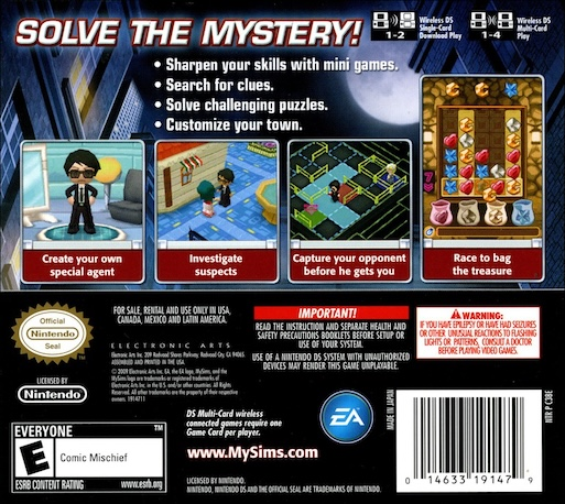 MySims - Agents — Box back