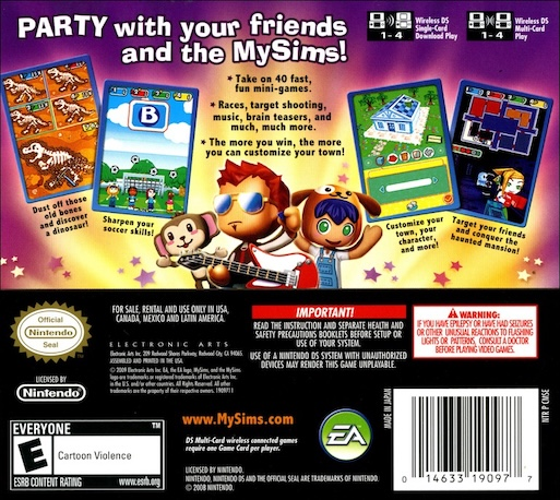 MySims - Party — Box back
