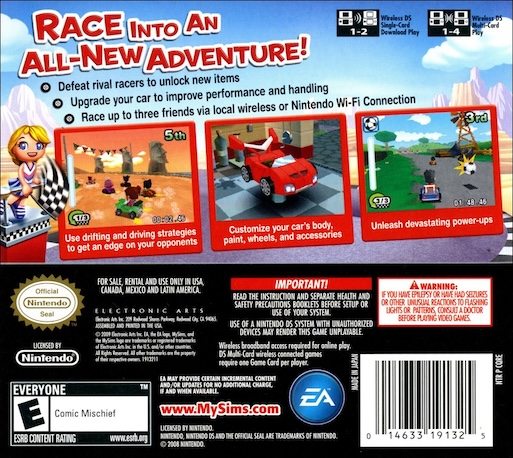 MySims: Racing — Box back