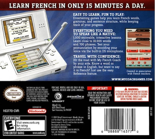 My French Coach - Learn a New Language — Box back