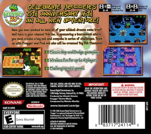 My Frogger Toy Trials — Box back