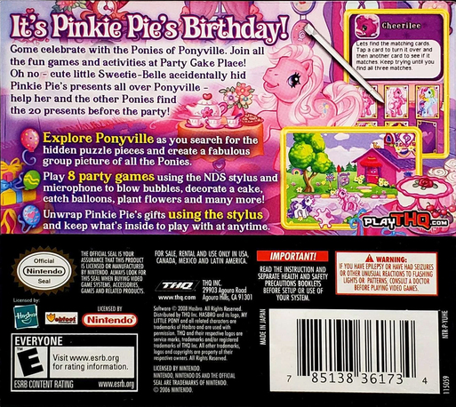 My Little Pony - Pinkie Pie's Party — Box back