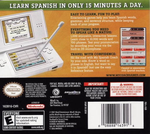 My Spanish Coach - Learn a New Language — Box back