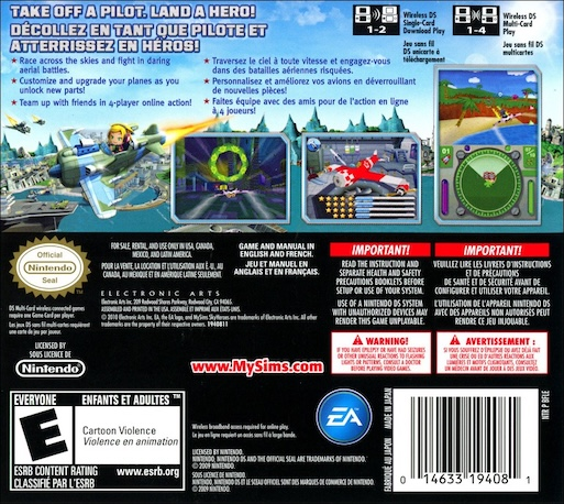 Mysims Skyheroes — Box back