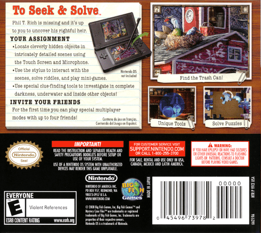 Mystery Case Files - MillionHeir — Box back