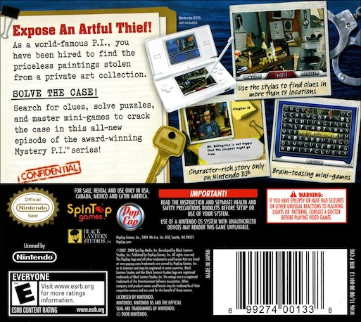 Mystery P.i. - Portrait Of A Thief — Box back