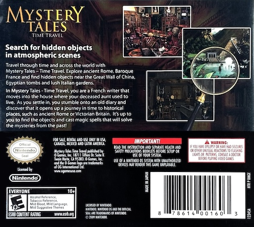 Mystery Tales : Time Travel — Box back