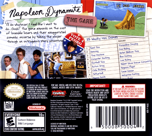 Napoleon Dynamite : The Game — Box back