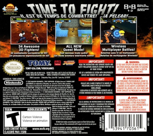 Naruto - Ninja Destiny II - European Version — Box back