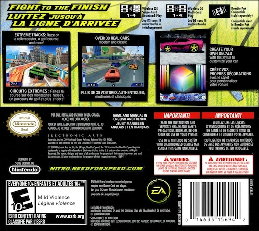 Need for Speed - Nitro — Box back