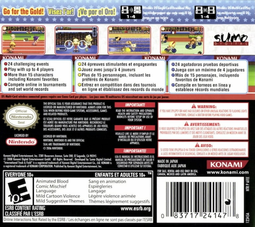 New International Track & Field — Box back