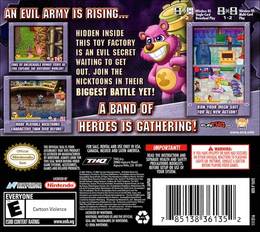 Nicktoons: Attack Of The Toybots — Box back