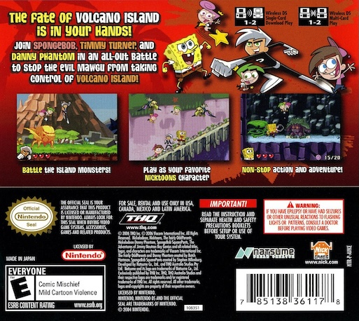 Nicktoons: Battle for Volcano Island — Box back